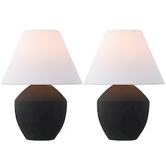 Resin/Iron LED Table Lamp, Matte Black (Set of 2)