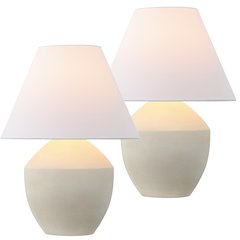 Resin/Iron LED Table Lamp, Matte Cream (Set of 2)