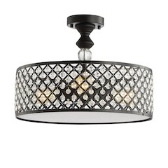 Elise Crystal/Metal Drum Semi Flush Mount