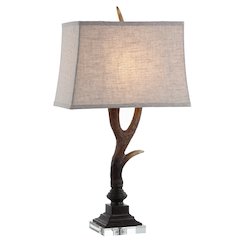 Antler Rustic Resin/Crystal Led Table Lamp