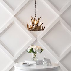 Nelle Adjustable Resin Antler 3-Light Led Chandelier