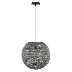 Luna Bohemian Modern Woven Rattaniron Led Pendant