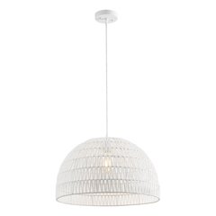 Campana 20" 1-Light Bohemian Modern Woven Rope/Iron LED Pendant, White