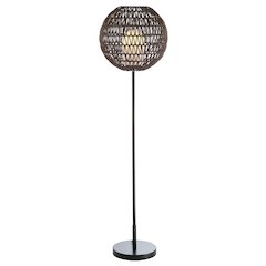 Bea Outdoor Woven Globe Led Floor Lamp