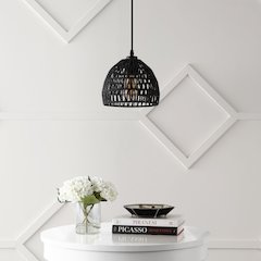 Campana 1-Light Bohemian Modern Woven Rope/Iron Led Pendant