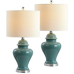 Qin Ceramiciron Classic Cottage Led Table Lamp (Set Of 2)
