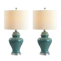 Qin Ceramiciron Classic Cottage Led Table Lamp (Set Of 2)