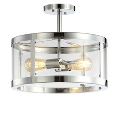 Herndon Iron/Glass Modern Led Flush Mount