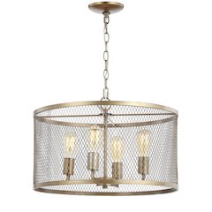 Pen Iron Adjustable Industrial Mesh Led Pendant