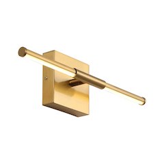 16.25" Modern Minimalist Dimmable Integrated LED Metal Wall Sconce, Brass Gold