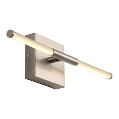 16.25" Modern Minimalist Dimmable Integrated LED Metal Wall Sconce, Nickel