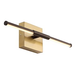 16.25" Dimmable Integrated LED Metal Wall Sconce, Oil Rubbed Bronze/Brass Gold
