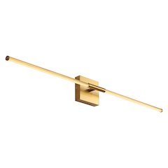32" Modern Minimalist Dimmable Integrated LED Metal Wall Sconce, Brass Gold