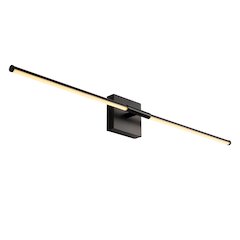Makena 32" Modern Minimalist Dimmable Integrated LED Metal Wall Sconce, Black