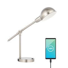 Curtis Vintage Industrial Iron Adjustable Dome Shade Led Task Lamp