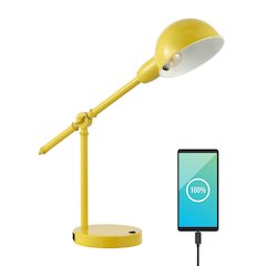 Curtis Vintage Industrial Iron Adjustable Dome Shade Led Task Lamp