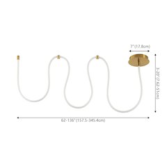 Contemporary Adjustable Silicone Rope Metal Dimmable Integrated LED Chandelier