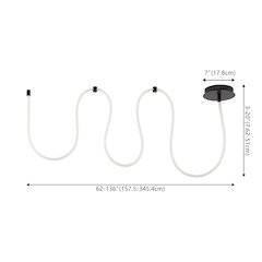 Contemporary Adjustable Silicone Rope Metal Dimmable Integrated LED Chandelier