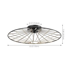 Anders Contemporary Scandinavian Dimmable Stripe UFO Integrated LED Flush Mount