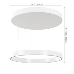 Jense Minimalist Modern Metal Adjustable Dimmable Ring LED Pendant