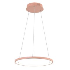 Brice 15.75" Modern Metal Round Dimmable Integrated LED Pendant, Matte Pink