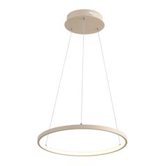 Brice 15.75" Modern Metal Round Dimmable Integrated LED Pendant, Beige