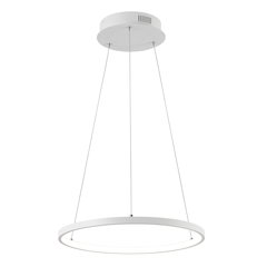 Brice 15.75" Modern Metal Round Dimmable Integrated LED Pendant, Matte White