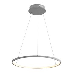 Brice 23.75" Modern Metal Round Dimmable Integrated LED Pendant, Gray
