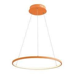 Brice 23.75" Modern Metal Round Dimmable Integrated LED Pendant, Orange