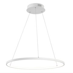 Brice 23.75" Modern Metal Round Dimmable Integrated LED Pendant, Matte White
