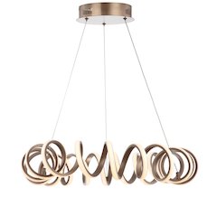 Cursive Adjustable Spiral Integrated Led Metal Chandelier Ceiling Light