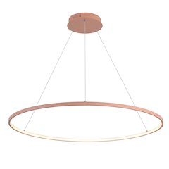 Brice 35" Modern Metal Round Dimmable Integrated LED Pendant, Matte Pink