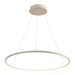 Brice 35" Modern Contemporary Metal Round Dimmable Integrated LED Pendant, Beige
