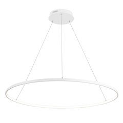 Brice 35" Modern Metal Round Dimmable Integrated LED Pendant, Matte White