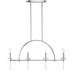 Doris Linear Metal/Crystal Led Pendant