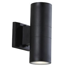Duo Modern Midcentury Cylinder Outdoor Metal/Glass Integrated Led Wall Sconce