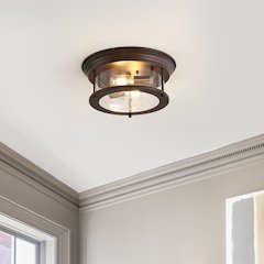 Lauren 2-Light Metal/Glass Led Flush Mount