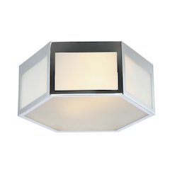 Minimo Hexagon Metalfrosted Glass Led Flush Mount