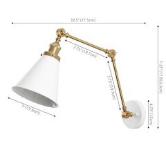 Rover Classic Industrial Metal Adjustable Arm LED Wall Sconce (Set of 2)