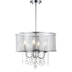 Avah Metal/Crystal Adjustable Led Drop Chandelier