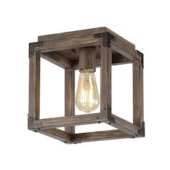 Magnolia Iron Rustic Farmhouse Led Flush Mount