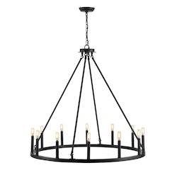 Oberto Ring Iron Rustic Farmhouse Led Chandelier