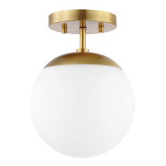 Marcel Bistro Bohemian Farmhouse Ironfrosted Glass Led Semi Flush Mount