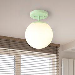 Marcel 1-Light Bohemian Farmhouse Iron/Frosted Glass LED Semi Flush Mount