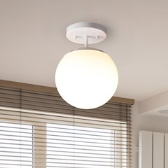 Marcel 1-Light Bohemian Farmhouse Iron/Frosted Glass LED Semi Flush Mount