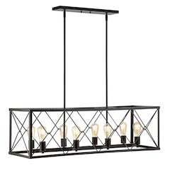 Galax 8-Light Adjustable Iron Farmhouse Industrial Led Dimmable Pendant