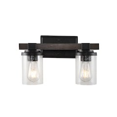 Bungalow Iron/Seeded Glass Rustic Farmhouse Led Vanity Light