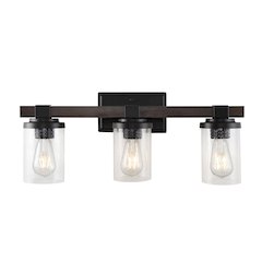 Bungalow Iron/Seeded Glass Rustic Farmhouse Led Vanity Light