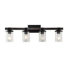 Bungalow Iron/Seeded Glass Rustic Farmhouse Led Vanity Light