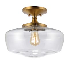 Marfa Glassiron Farmhouse Modern Led Flush Mount